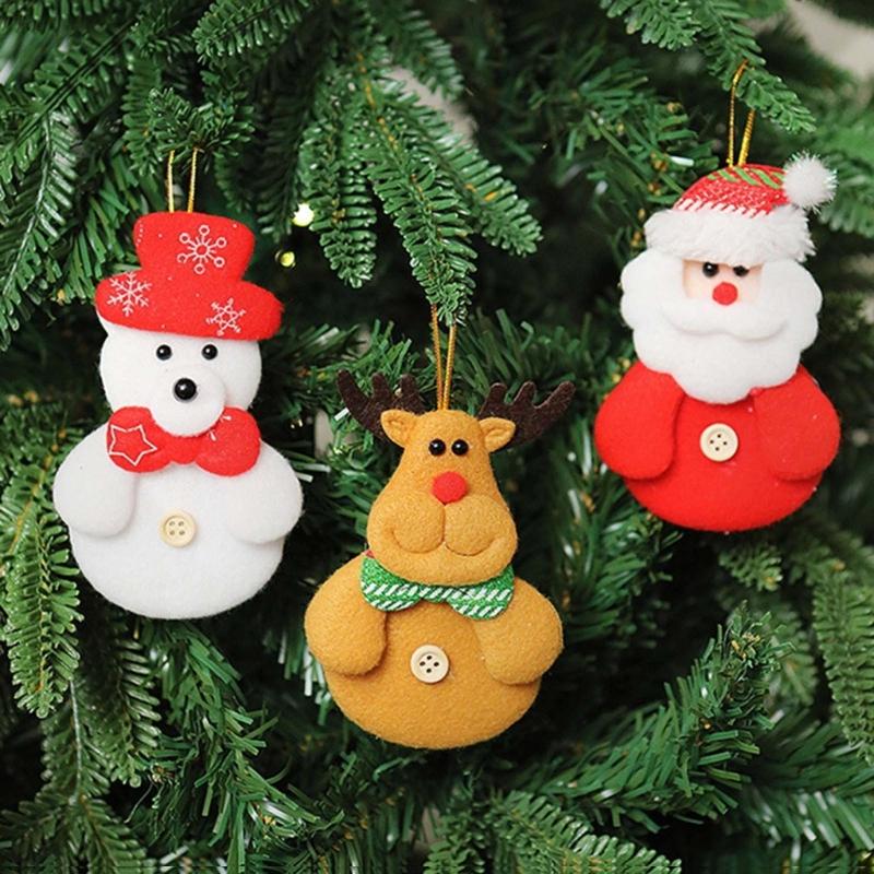 30 Pcs Plush Doll Socks Christmas Tree Pendants Christmas Tree Decorations Ornaments Set Lovely Santa Hanging Ornaments