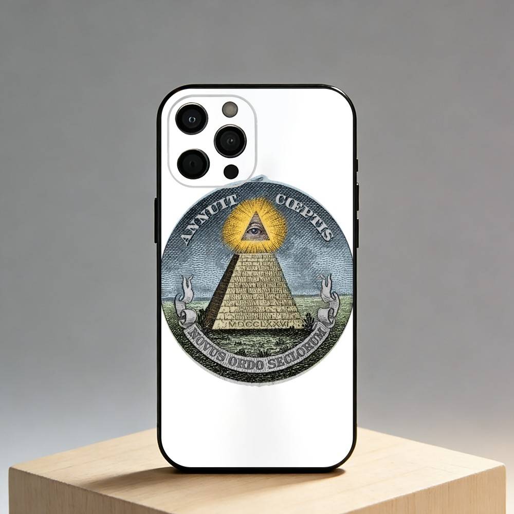 

I-Illuminati Phone Case For iPhone17,16,15,14,13,12 Plus,Max Soft Silicone Black Cover iPhone16se4