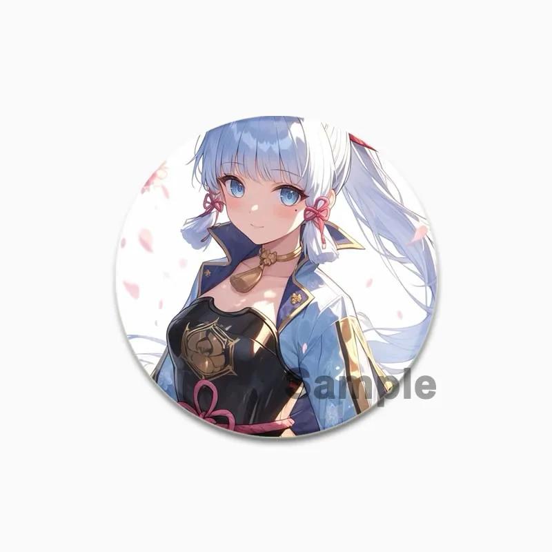 32/44/58mm Kamisato Ayaka Cartoon Badge Cute Tinplate Brooches Handmade Creative Enamel Pins for Clothes Backpack Gift Jewelry Accessories