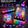 Led Glow Keyboard Keychain Fidget Toy Clickable Button Stress Reliever Cute Desk Accessory For Office Travel Home Ideal Gift