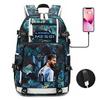 Glow-in-the-Dark Soccer Backpack Teens Large Capacity Laptop Bag With Padded Straps Oxford Fabric Trendy Patchwork Design