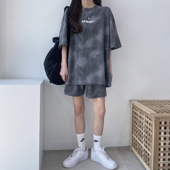 Emptio Relaxed Shorts Loungewear Cute and Perfect for and Features a Printed Top and Longer Comfortable and a Rakuyume Casual Includes and Perfect for