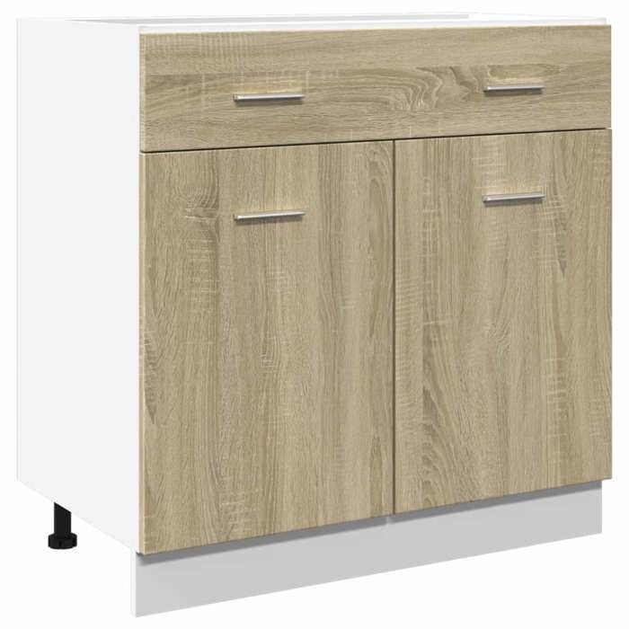 VidaXL Armoire à tiroirs inférieure "Lyon" Chêne Sonoma 80 x 46 x 81,5 cm Bois d'ingénierie 849615