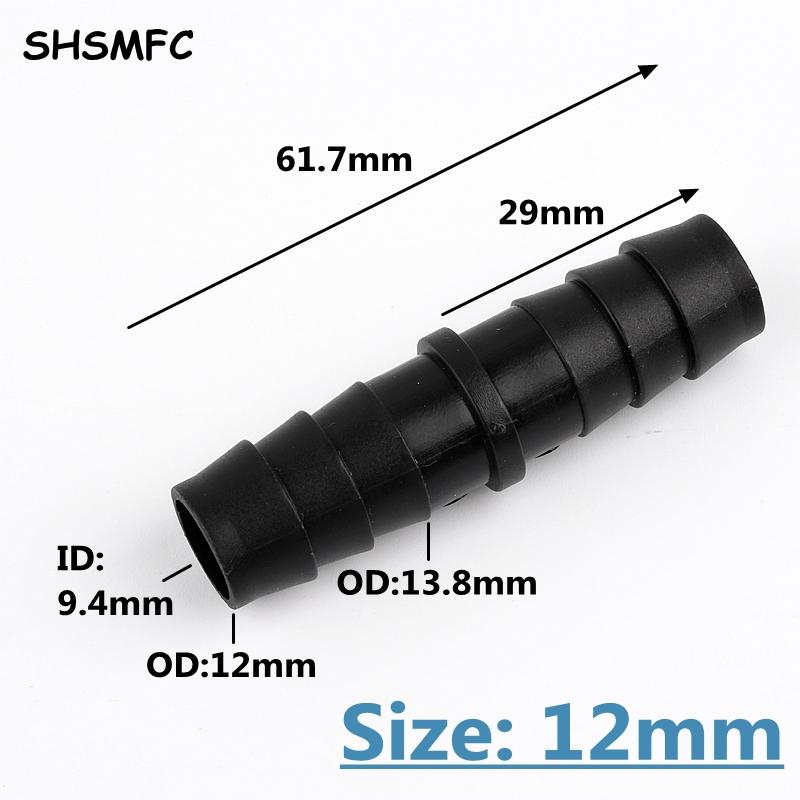 3~200 PCS 12mm 14mm Black PP Pagoda Hose Connectors Micro Irrigation System Fittings Aquarium Fish Tank Air Pump Aerator Joints 5 pcs