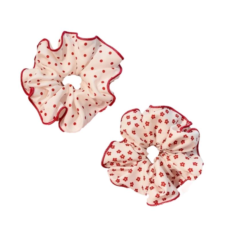 Red Hair Scrunchies for Women Hair Elastic Hair Rings Aesthetic Hair Tie Hair Scrunchy Ponytail Hair Holder