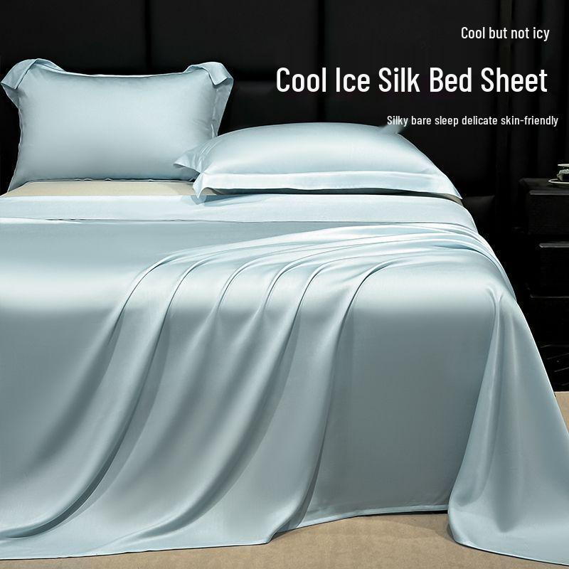 Juego de Ropa de Cama de Seda Helada de Verano Refrescante - Funda Nórdica Lavable y Transpirable, Funda de Almohada para Dormitorios de Estudiantes Individuales