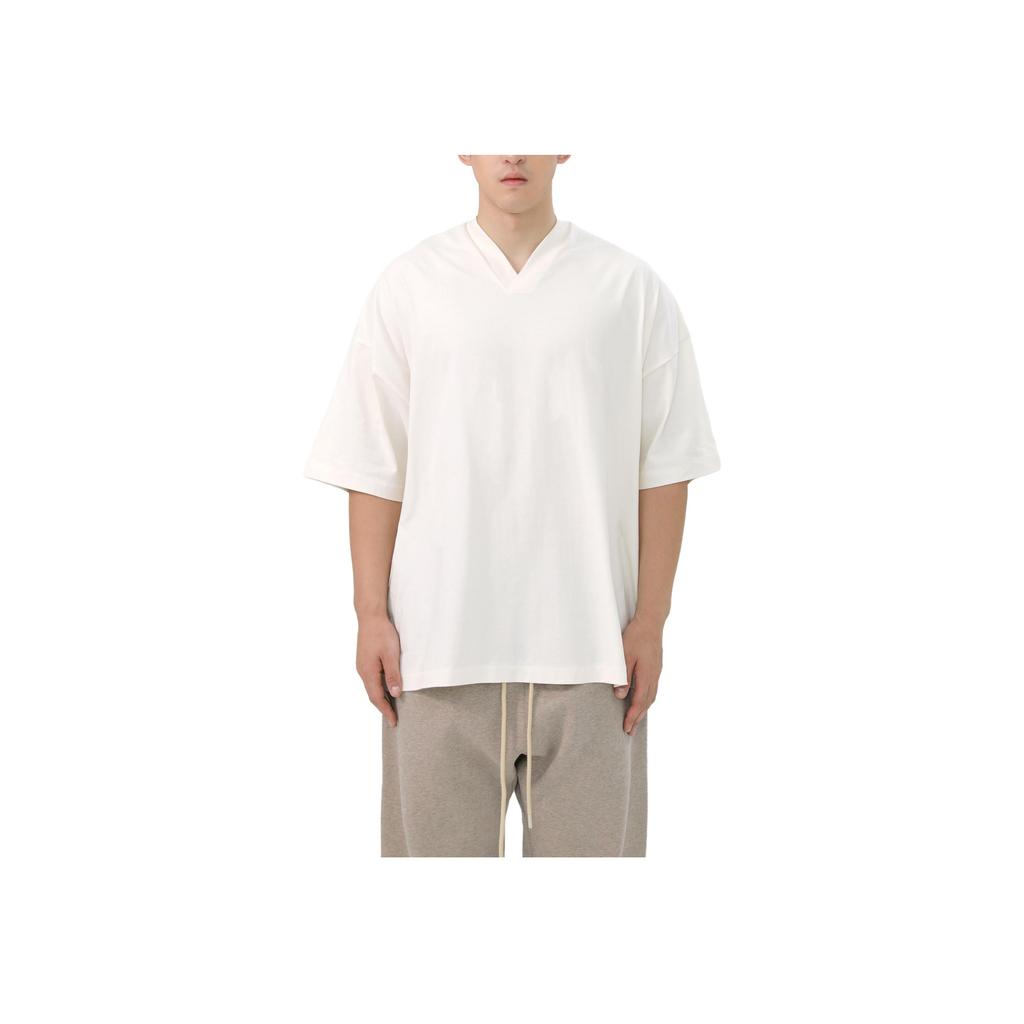 Fear of God Essentials V-Neck Cloud Dancer Men Tops Cream 125BT234111F