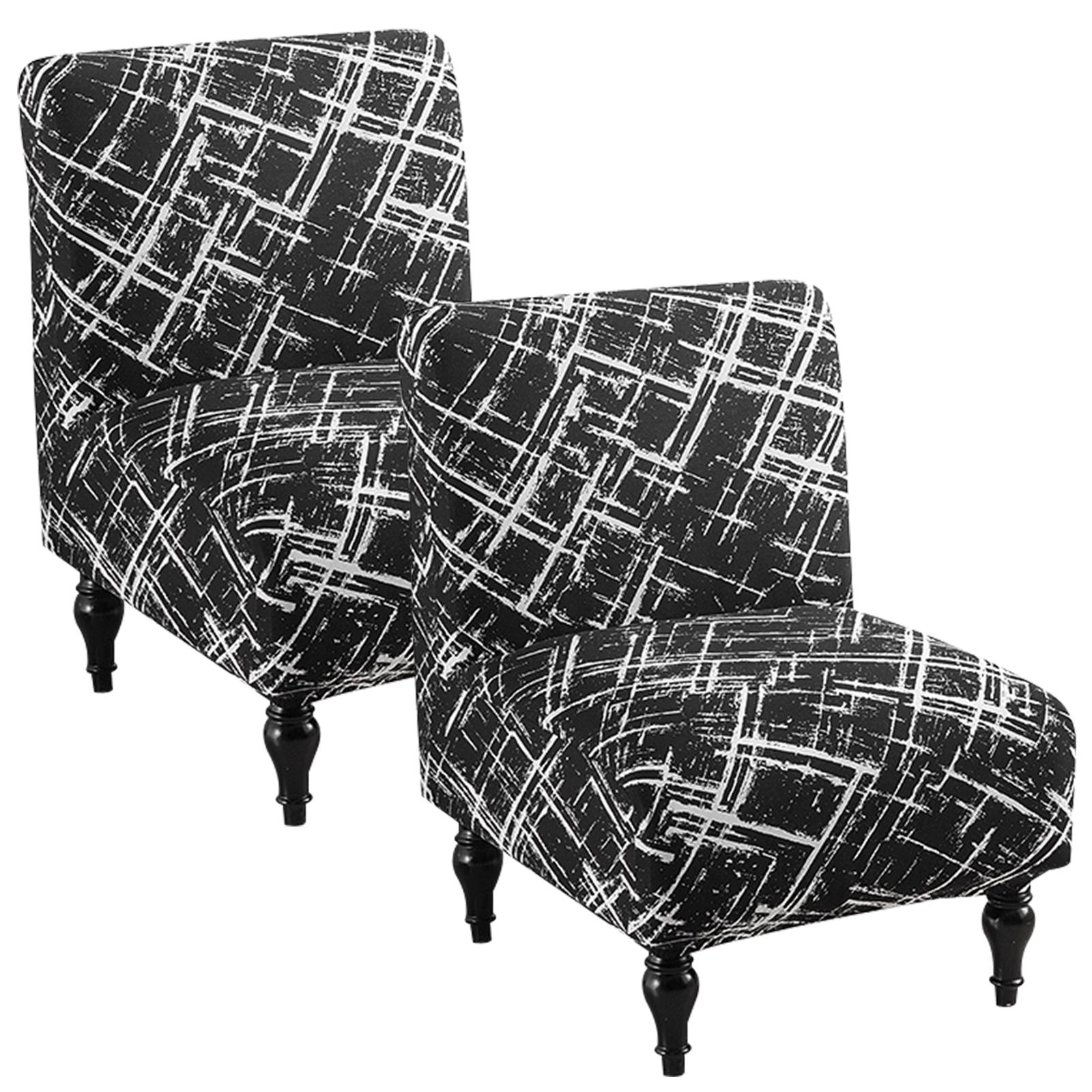

2Pcs Elastic Armless Chair Cover Universal Polyester and Spandex Armless Accent Chair Cover for Living Room Dining Room Hotel