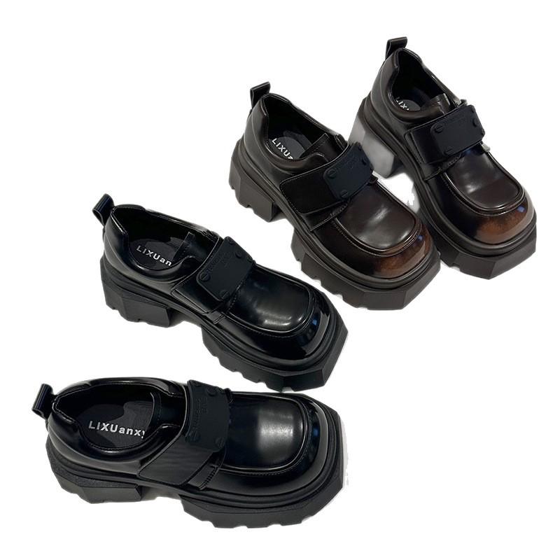 Retro British Style Black Loafers Women's Autumn 2025 New Thick-soled Thick-heeled Single Shoes Jk Small Leather Shoes