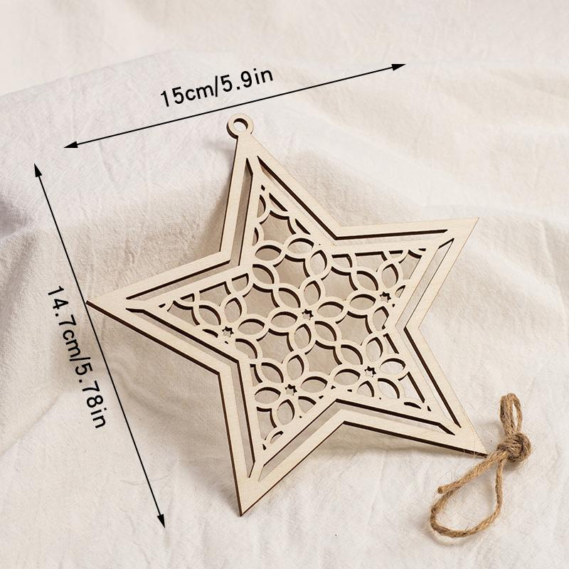 Ramadan Star Moon Hanging Ornament Wooden Ramadan Decorations 2026 Islamic Muslims Party Accessories Eid Ramadan Party Supplies