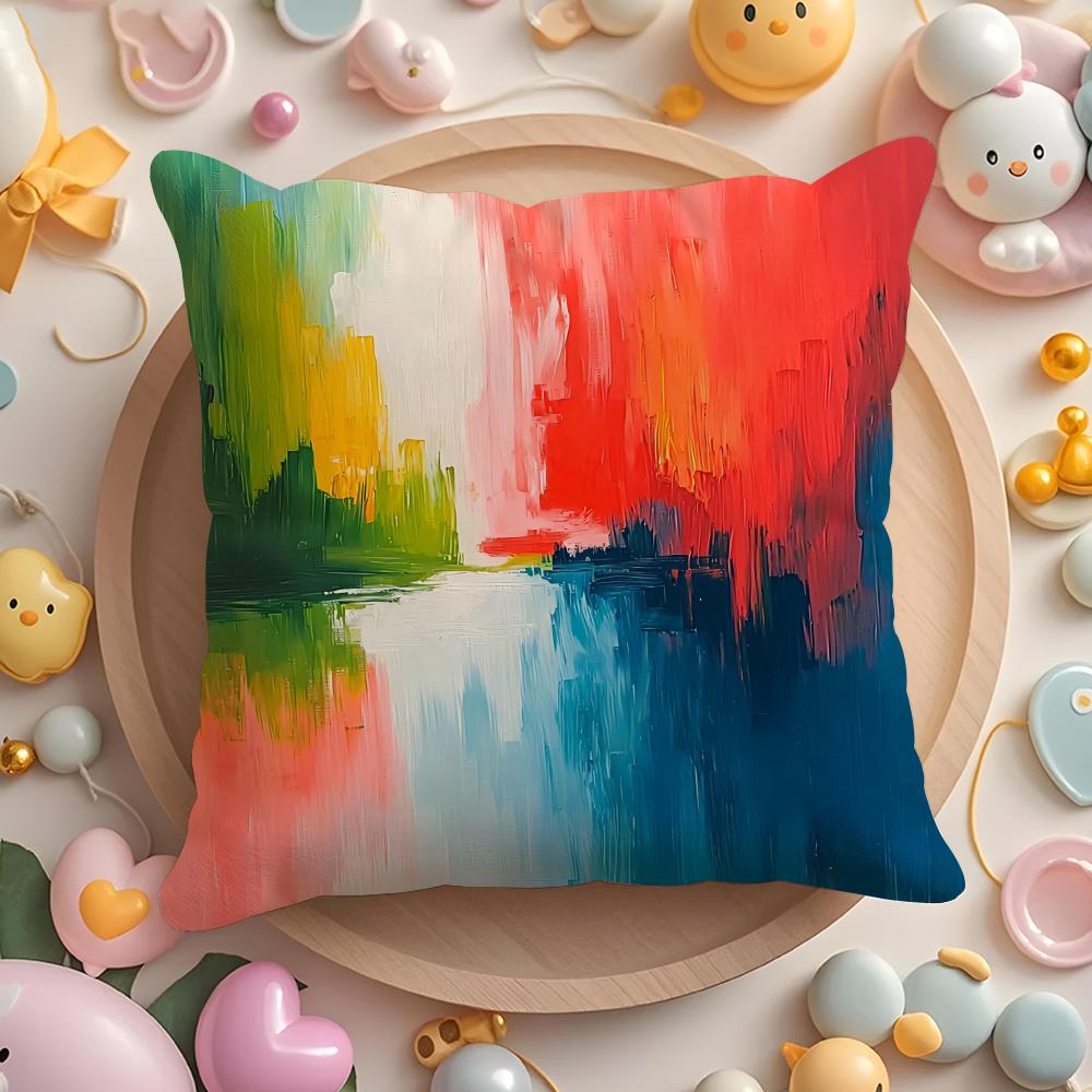 Color paint Cushion Cover Home & Car Multi-Scene Pillow Cover - Reversible, Soft & Durable for Daily Use