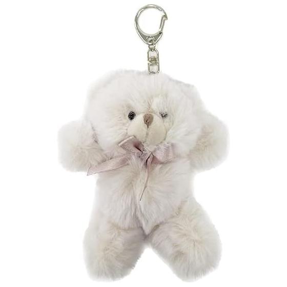 [Stream] Keychain Stuffed Toy Mascot Animal Fluffy Tino Cute Bear White Yu Packet 24