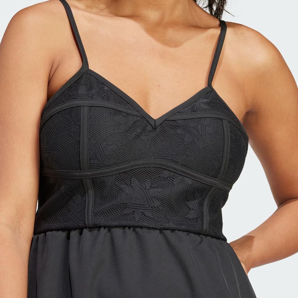 Adidas Originals Lace Dress Casual Sleeveless Bodycon Sports Dress Women Dress Black IX6966