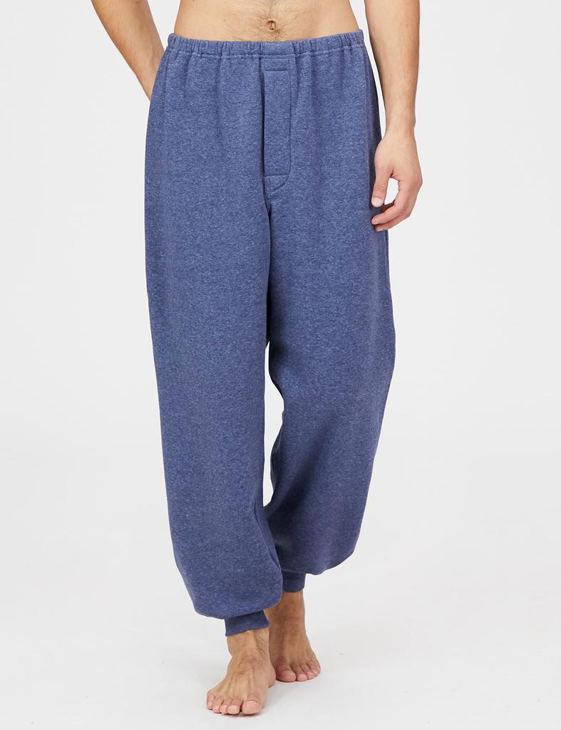 Gunze Long Sleeve Pajamas with Fleece Size M Men's Lining, Blue,