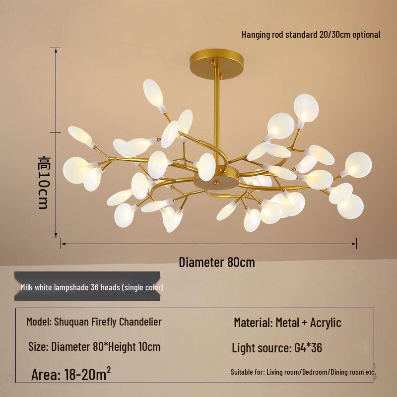 Nordic Firefly Chandelier: Minimalist Creative Lighting for Dining, Bedroom & Living Spaces