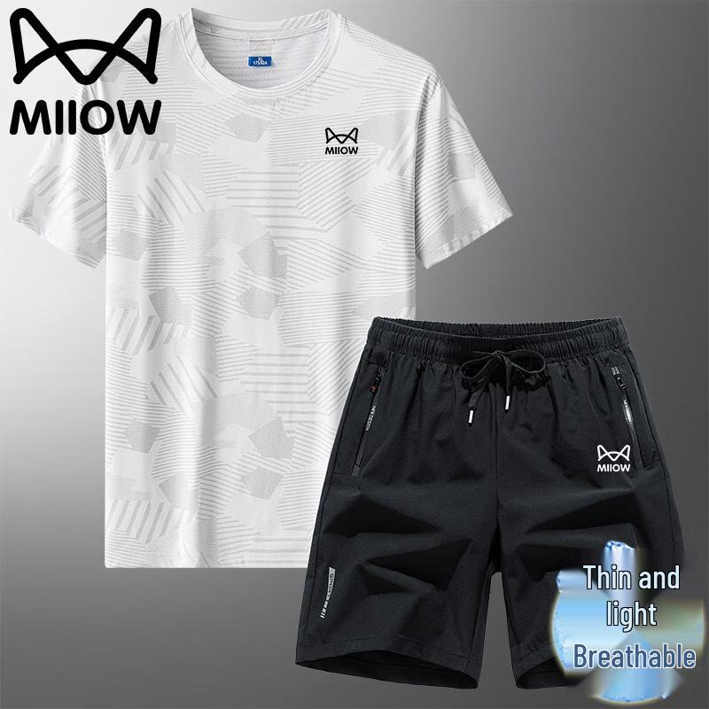 

MaoRen Men s Summer Casual Lightweight T-Shirt & Shorts Set 3XL