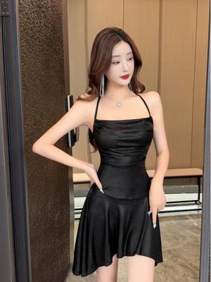 Alluring Off-Shoulder Spaghetti Strap Bodycon Dress with Irregular Fishtail Skirt