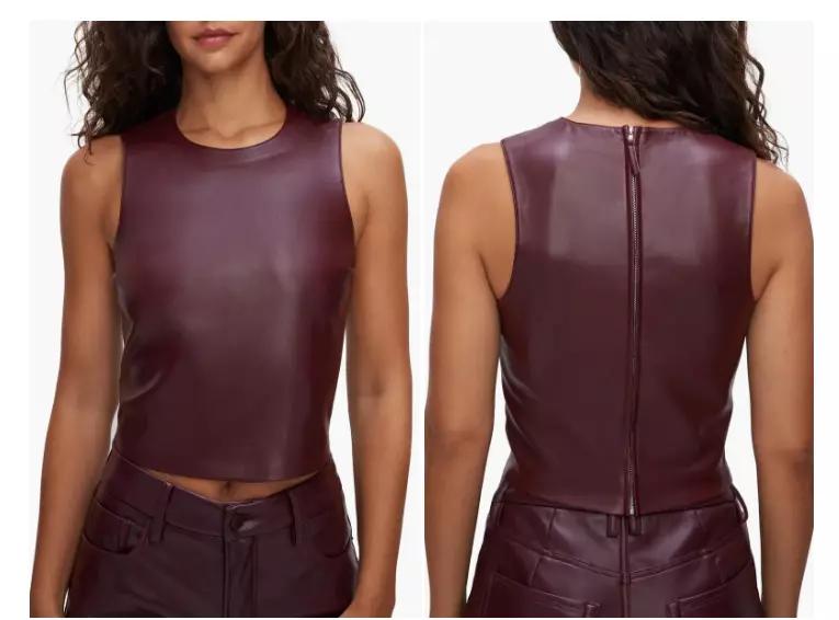 MAROON Genuine Party Handmade Top Formal Stylish Women's Casual Lambskin Leather