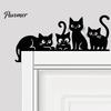 Unique Wall Art for Home Metal Cat Door Topper, Cute Cats Frame Decor, Black Art, Modern Farmhouse Hanging Minimalist Decoration Living Room
