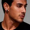 Blue White Black Zircon Clip Earrings for Men Women,Stainless Steel Non Perforated Ear Clips,Simple Hip Hop Earring Jewelry Gift