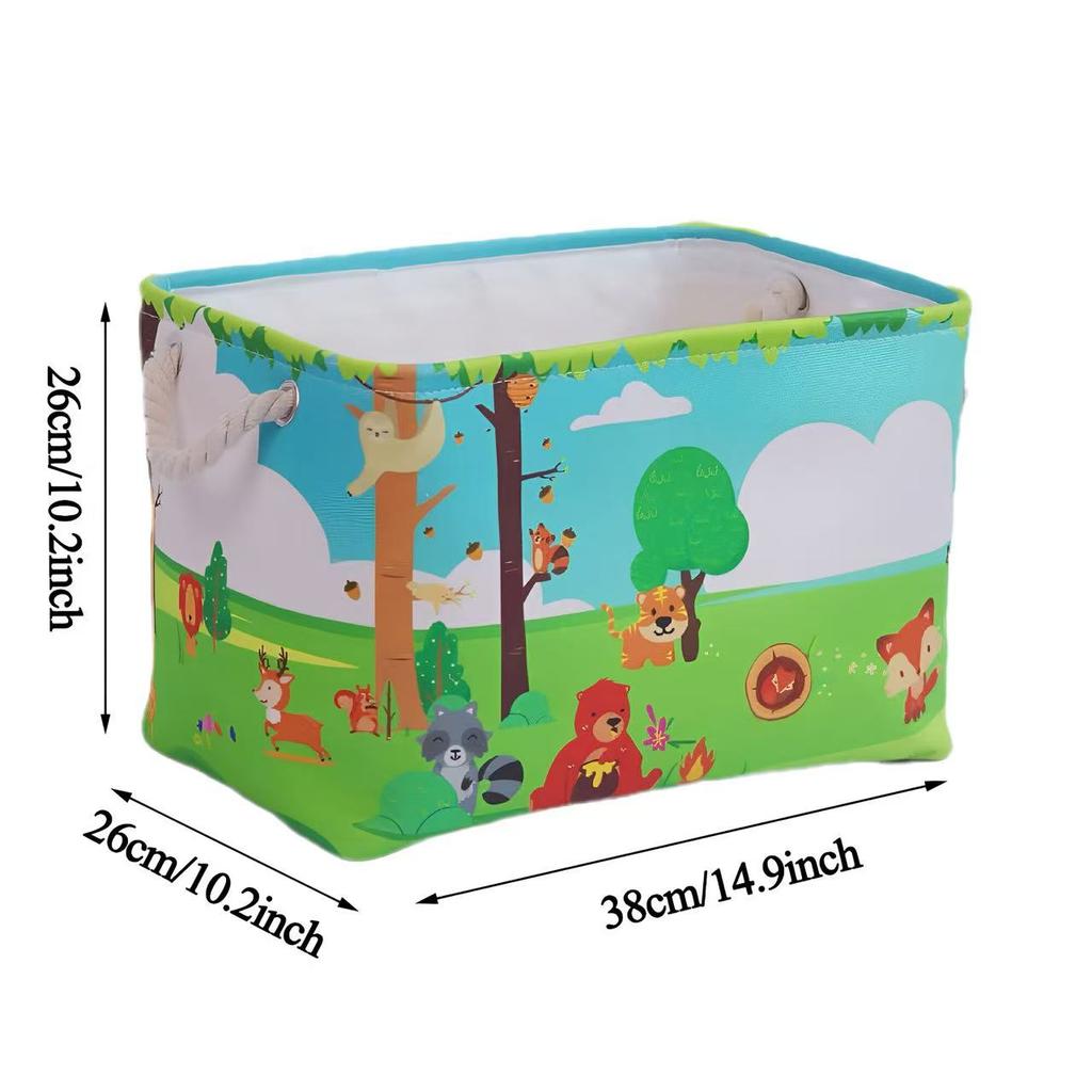 Foldable Storage Bins with Sturdy Cotton Handles Fabric Sundries Storage Basket for Home/Children's Toys/Wardrobe/Storage Basket