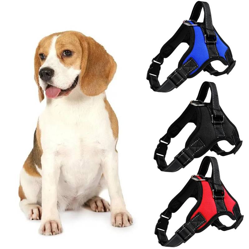 Soft Padded Adjustable Dog Vest Harnesses Chest Strap Outdoor Training Walking