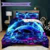 Custom Name Skull Warrior Artwork Bedding,Quilt Set Quilt Cover Pillowcase Home Birthday Gift(1 * Duvet Cover + 2 * Pillowcase, Without Core)_lx