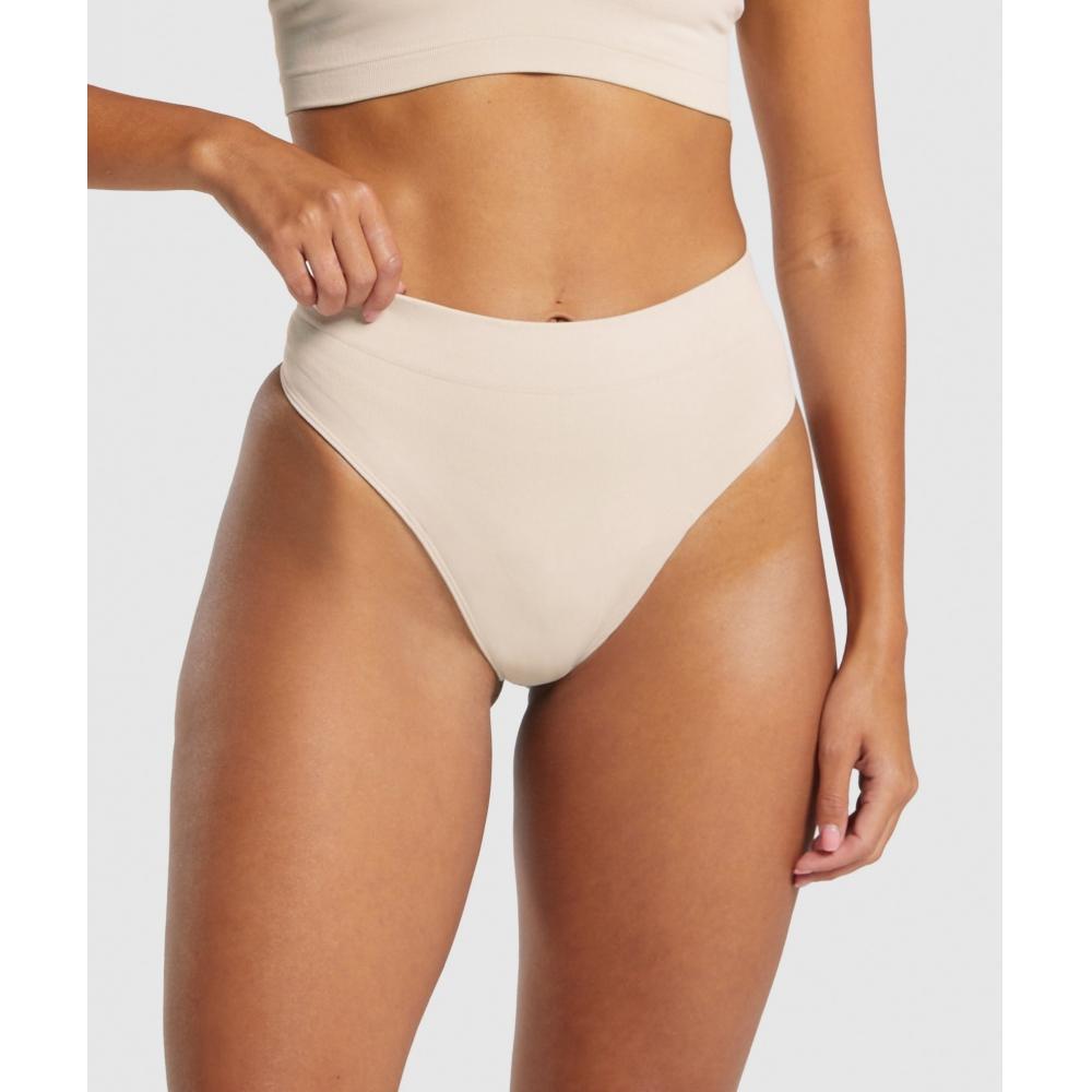 

Gymshark Seamless High Waisted Thong Pebble Grey B6a7h Gb7p M