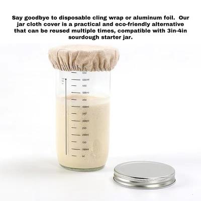 Sourdough Starter Jar Cloth Cover Unbleached Reusable Elastic Cloth Lid Organic Food Bowl Cover for Home Kitchen