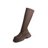 Women's Knee High Boots Square Heel Anti-slip Round Head Large Size Platform Shoes Outdoor Fashion Botas De Invierno Para Mujer