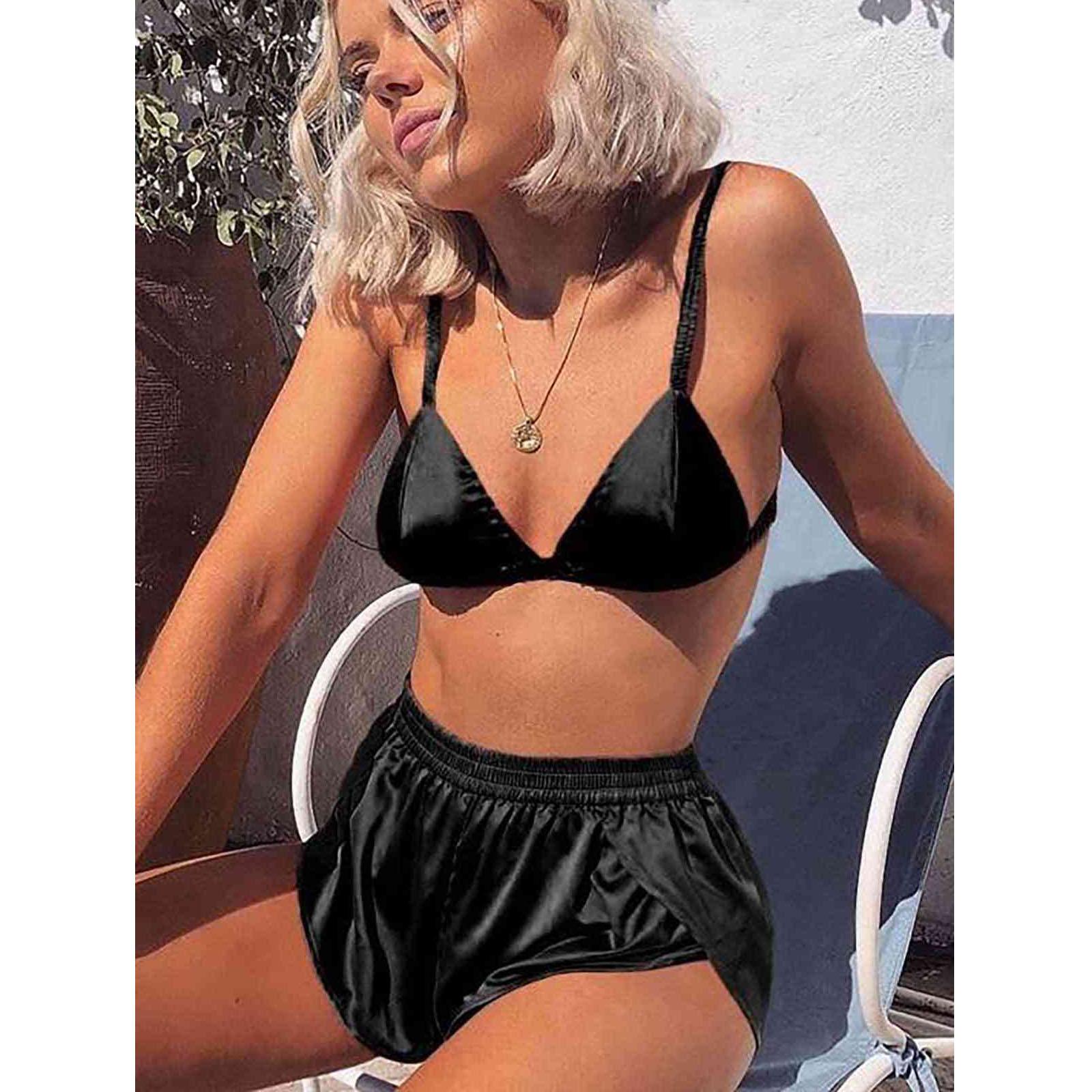 

Merry See Женский Атласный Бюстгальтер Sort Set Черный - Ms3235