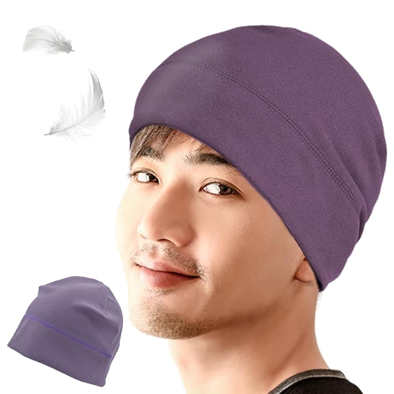 

[eggpass] inner cap hat Thin cycle cap helmet inner cold protection cap knit hat unisex bicycle cycling bike for skis earmuffs (purple)