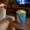 3D Printed Popcorn Bucket Movie-Themed Container Durable Plastic Material Reusable Design Suitable for Home Theater and Parties