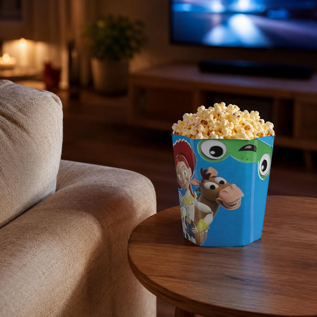 3D Printed Popcorn Bucket Movie-Themed Container Durable Plastic Material Reusable Design Suitable for Home Theater and Parties