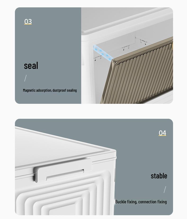 Large Capacity Folding Storage Cabinet with Wheels - Multi-layer Organizer for Snacks & Clothes