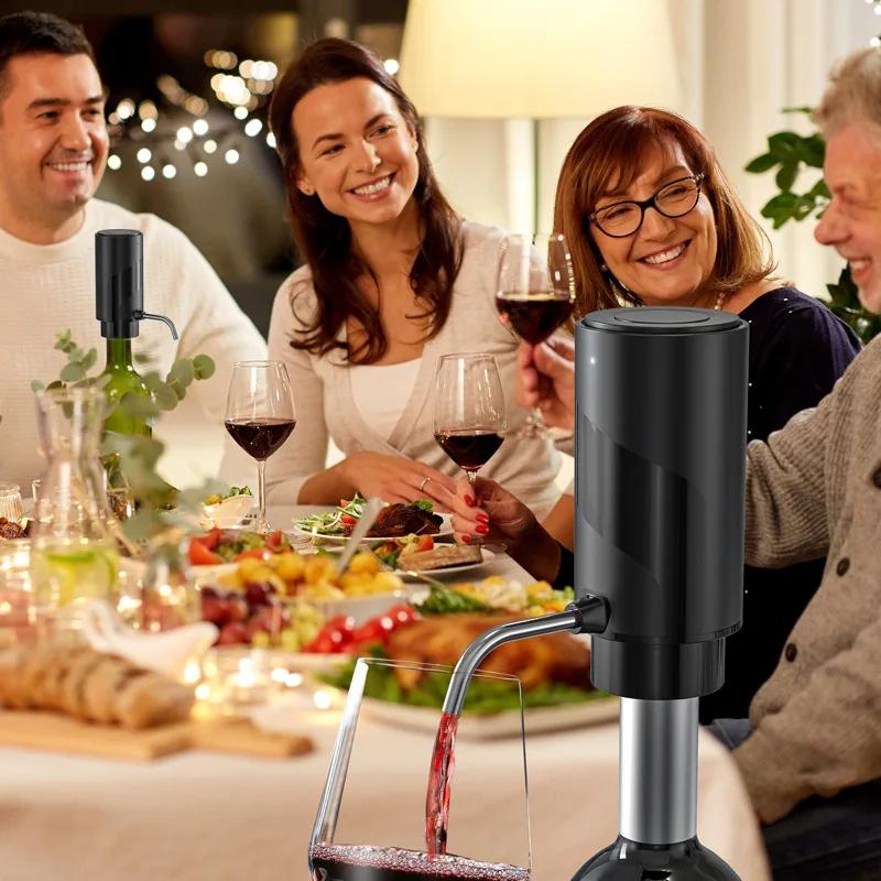 Electric Wine Opener Automatic Wine Aerator Pourer Rechargeable Wine Corkscrew Foil Cutter Opener Wine Lover Kitchen Tool Gifts
