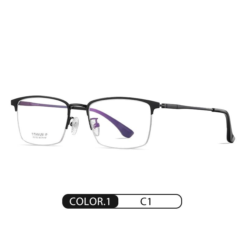

Men Business Rectangle Half Frame Optical Glasses Frame Titanium Customizable Myopia Hyperopia Glasses