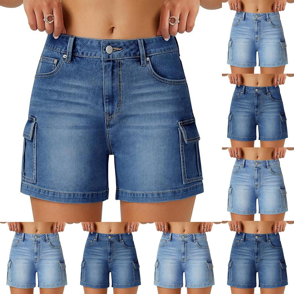 Ladies' Casual Hole Versatile Fashionable Denim Shorts