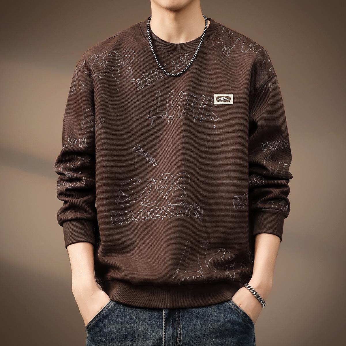 

Men s Heavyweight 360g Cloud Dye Retro Sweatshirt – Autumn Loose Fit Long Sleeve Top L for 60-70 kg