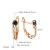 New Black Natural Zircon Bride Earrings Fashion  Rose Gold Simple Drop Earrings For Women Wedding Party Jewelry