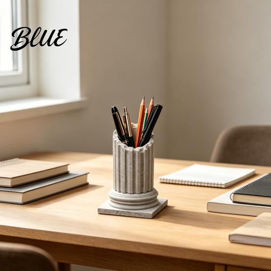 3D Printed Pen Design Organizer Roman Holder Pillar Cup Vintage Column Stationery Container Decorative Pencil Box for Home Office