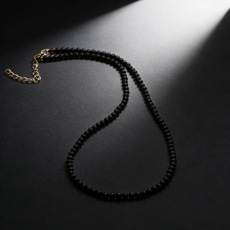 

Noter New 4mm Beads Men Necklace Healing 7 Colors Available Adjustable Lava Howlite Obsidian Short Sports Sweat Absorbing Collar оникс