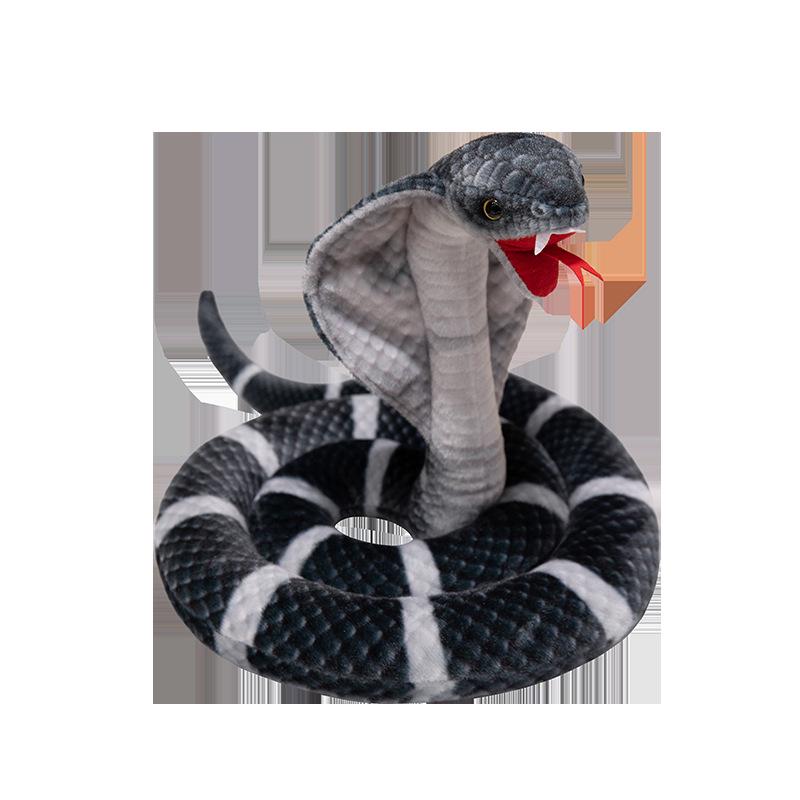 Realistic Cobra Plush Snake Toy - Stuffed Anaconda Prank Gift for Boys