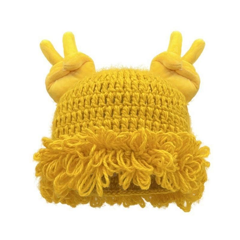 

Stretched Winter Warm Cap Beanies Stretchy Soft Knit Hat Halloween Cosplay Accessory For Costume Parties Holiday Gifts жёлтый