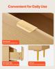 6 Drawer Rattan Dresser, Double Dresser for Bedroom, Natural Rattan Chest of Drawers with Metal Handles & Legs, Modern Wood Chest Clothing Organizer &