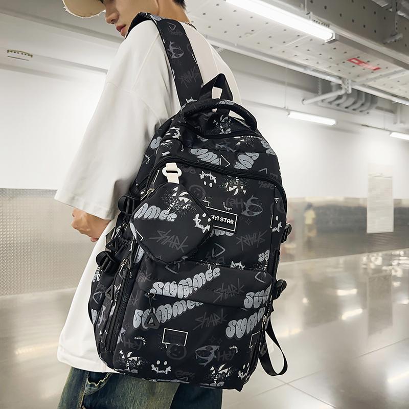 Граффити Принт Школьный Ранец Мужской Класс 4-6 Рюкзак С Монетницей зелёный — фото 5