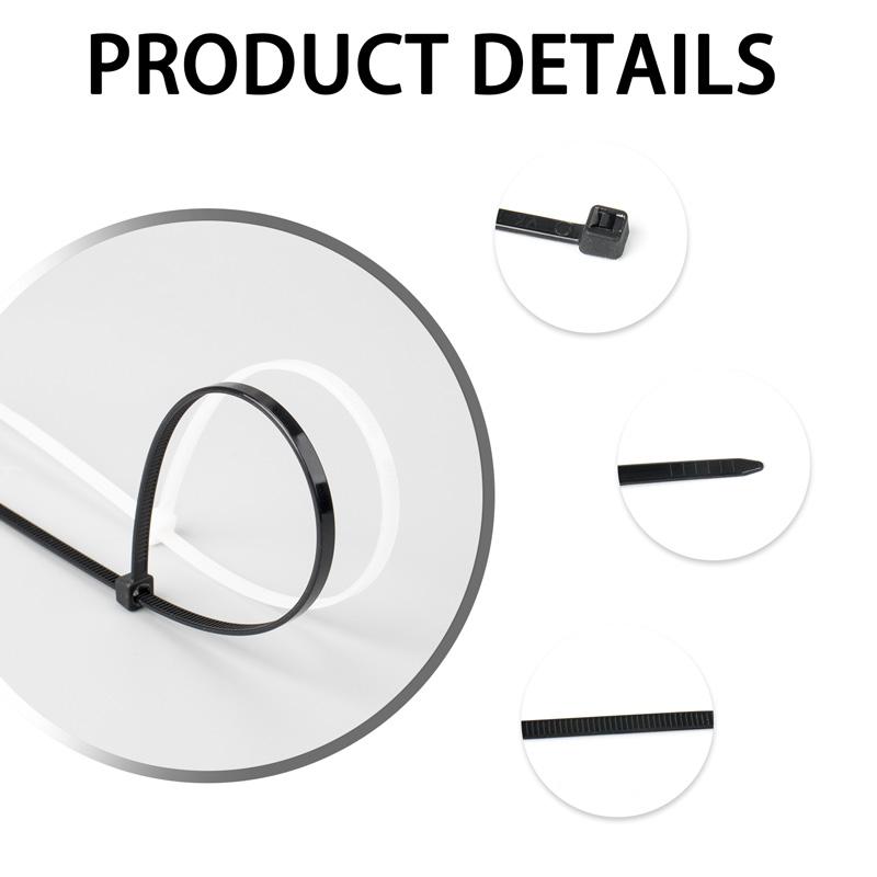 100 Teile/beutel Selbstsichernde Kunststoff Nylon Kabelbinder Organizer Schleife Wicklung Zip Kabelbinder Weiß Schwarz Kabelbinder Set Industria