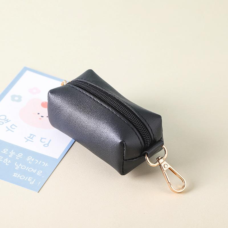 Leather Dog Poop Bag Holder Dog Waste Bag Dispenser with Metal Clip for Leash Belt Portable Leather Doggy Poop Bags Holder