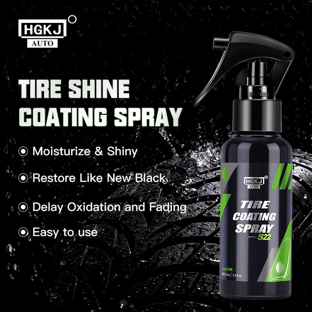 Car Tire Shine Tyre Gloss Spray Tire Glazing Keep Tire Black Rubber Protective Auto Tires Coating 100ML Car Tyre Wax Tire Polish