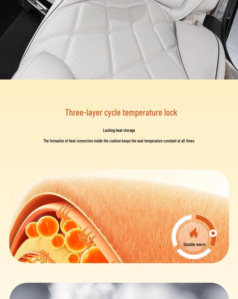 High-End Plush Heated Car Seat Cushion for Autumn and Winter